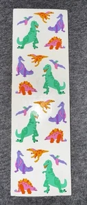 Vintage Mrs Grossman Dinosaurs T-Rex Teridactle Sheet - Picture 1 of 2