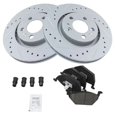 Front Performance Drilled Slotted Brake Rotor & Posi Ceramic Pad Set - Image 1 of 2
