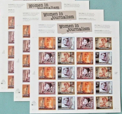 Three Sheets x 20 = 60 WOMEN In JOURNALISM 37¢ US Postage Stamps. USA 3665-3668 - Image 1 of 4