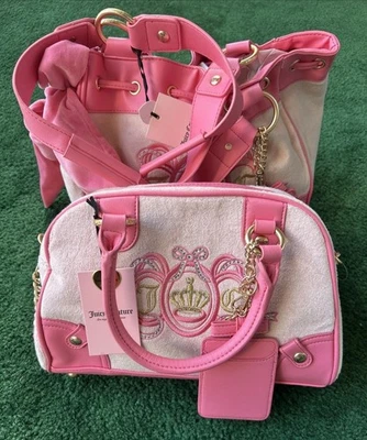 Bolso de Mano Juicy Couture Daydreamer Club y Club Bowler Rosa Diamante Exclusivo Foto 1 de 4