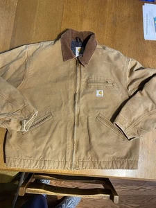 Vintage Carhartt J01 Detroit Jacket Brown Duck Canvas 50R Blanket Lined USA UFCW - Picture 1 of 15