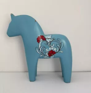 Vintage Ikea Stolle Dala Horse Figurine Love Katalina Breiditis Tattoo DAMAGED - Picture 1 of 15