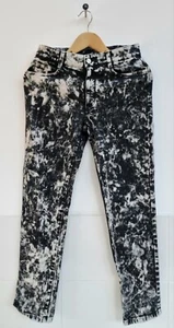 Stella McCartney Jeans Galaxy Printed High Rise Cropped Black Jeans, Size 27. - Picture 1 of 9