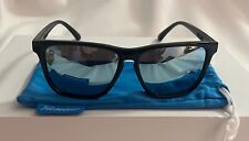 Knockaround Sunglasses Black Frames / Fast Lanes - Sky Blue Mirror Lenses NEW