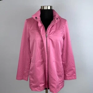 J Jill Women's XS Pink Windbreaker Jacket Hidden Hood Pockets * - Picture 1 of 8