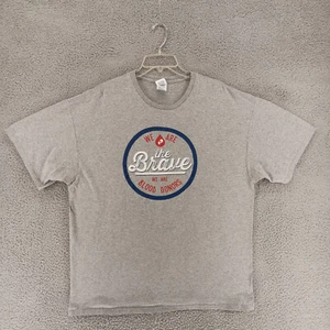 We Are The Brave Blood Donor Shirt Adult 2XL Gray T Shirt With Logo - Picture 1 of 9