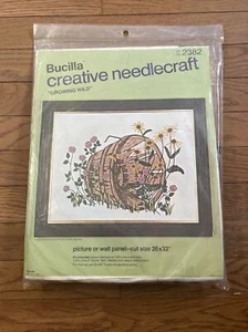 Bucilla Growing Wild Needlecraft Kit Flowers Barrel 26x32 New Picture Wall Panel - Picture 1 of 4