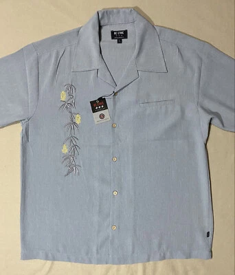 BC ETHIC Vintage 2000’s Men’s Bamboo Flower Smooth Custom Fit Shirt Gray, Size L - Image 1 of 4