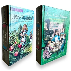 Alice In Wonderland & Five Little Peppers Companion Library 2 In 1 1963 Book - Picture 1 of 24