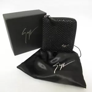 NIB authentic GIUSEPPE ZANOTTI black leather ZIP AROUND unisex WALLET italy - Picture 1 of 15