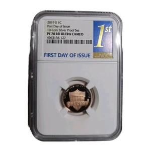 2019 S 1Cent  FIRST DAY OF ISSUE NGC PF 70 RD Ultra Cameo, From 10-Coin PF Set - Picture 1 of 2