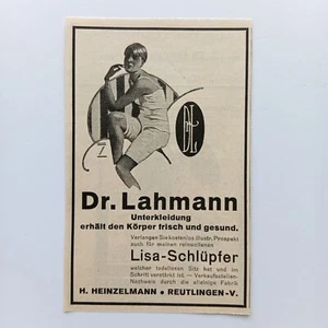 1930 Lahmann Unterwäsche Schlüpfer Heinzelmann Werbeanzeige Werbung Reklame - Picture 1 of 1