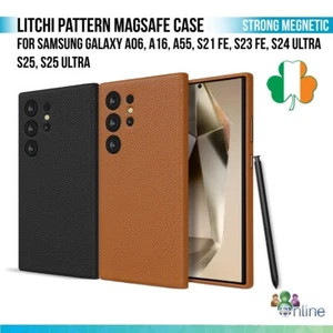 Litchi MagSafe For Samsung A06 A16 S24 S25 Ultra Magnetic Leather Case Cover - Zdjęcie 1 z 10