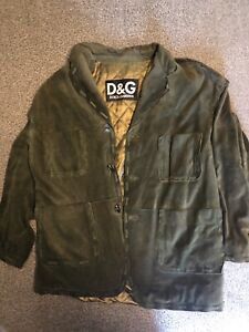 D&G Dolce & Gabbana green suede jacket xxl 2xl 50