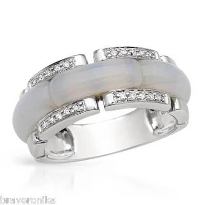 Anillo de Oro 14K 4.11ctw Ágatas Genuinas y Diamantes Limpios Peso 6.0gr Talla 6. Nuevo Foto 1 de 2