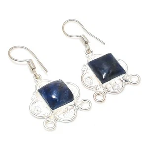 Sodalite Gemstone 925 Sterling Silver Jewelry Earring 1.50 " b881 - Picture 1 of 6