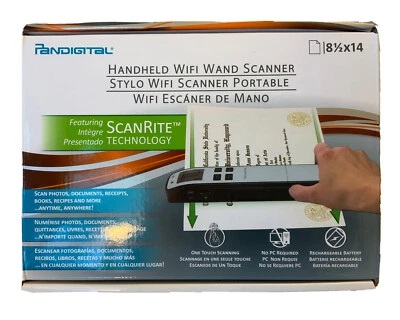 Pandigital Handheld Wifi Wand Scanner S8X1102WH 8.5” X 14” NEW + 4GB Memory Card - Image 1 of 4