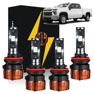 H11 + H9 para 2020 2021 Silverado 2500 3500 WT LT personalizado Bombillas de faros LED blancos - Imagen 1 de 5