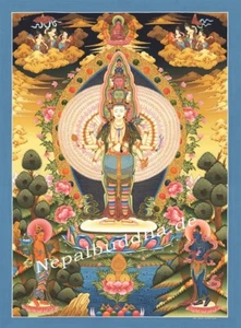 Thangka Buddha "hochwertigste Kunstdrucke" Tibetische Gottheiten Nepalbuddha - Picture 1 of 14