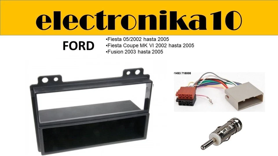 URGENTE Marco Montaje auto radio 1 Din Guantera Ford Fiesta - 2002  + conexiones - Imagen 1 de 1