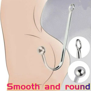 Stainless Steel Anal Butt Plug BALL Hook Metal Anus Dildo Sex Toy For Women Men - Picture 1 of 7