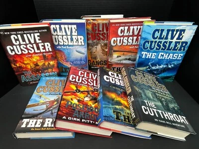 LOT OF 9 Clive Cussler Hardcover Books The Spy, The Chase, The Race, Medusa, Etc Foto 1 de 4