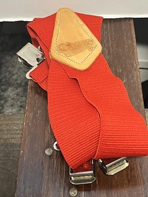 Nocona Red Suspenders 2" Wide Adjustable Western Holiday Santa - Image 1 of 3