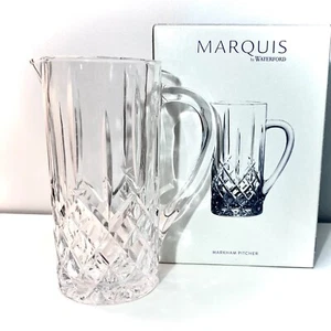 MARQUIS BY WATERFORD MARKHAM PITCHER CARAFE DECANTER CRYSTAL 40 FL OZ 9" NEW NIB - Picture 1 of 8