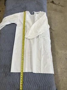 Confezione da 2 - Abiti da ospedale unisex (bianco) - Abito da paziente - Foto 1 di 2