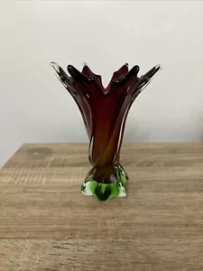 Rare Mid Century Murano Sommerso Twisted Technique Vase 3 Tone Colour  - Picture 1 of 21