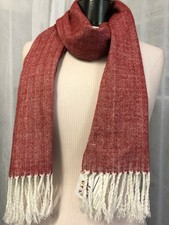 Women's Red and White Cashmere Scarf