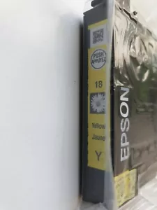 18 EPSON Genuine  Yellow Ink Cartridge,  Epson  18 Yellow Genuine Ink! - Picture 1 of 4