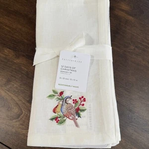 POTTERY BARN 12 DAYS OF CHRISTMAS BAUMWOLLE/LEINEN SERVIETTEN 12ER SET ~ FEIERTAGSPARTY - Bild 1 von 18