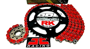 Red 2007-2008 Suzuki GSXR1000 RK 520 MAX-X 17/45 QA Chain and Sprockets Kit - Picture 1 of 2