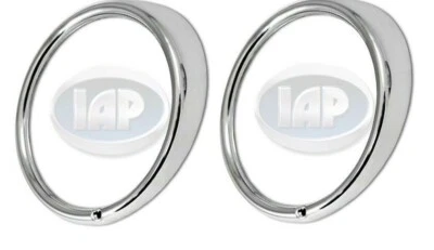 CHROME HEADLIGHT TRIM RINGS VOLKSWAGEN T1 BUG BEETLE 1967-1979 T2 BUS 1968-1979 - Image 1 of 2