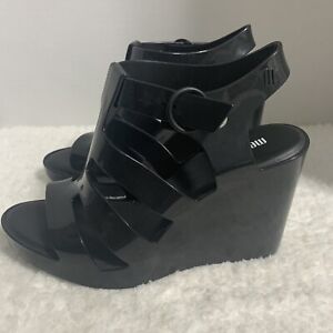 Melissa- Venus Jelly heels Black Vegan Made In Brazil -size 7
