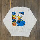 Disney Land Sweatshirt Y2k Donald Duck Pull Over Jumper, Grey, Mens Xl
