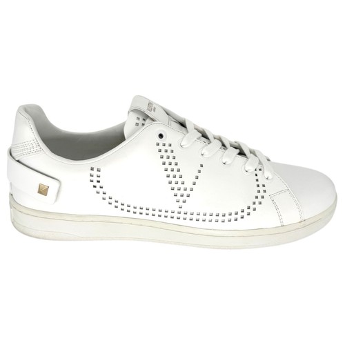 Sneakers VALENTINO GARAVANI Backnet in pelle traforata EU 41 US 11 bianco logo a V