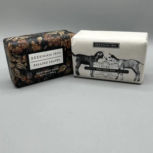 JABÓN DE LECHE DE CABRA BEEKMAN 1902 9 oz barra “hojas caídas” y “sin fragancia” lote de 2 - Imagen 1 de 4