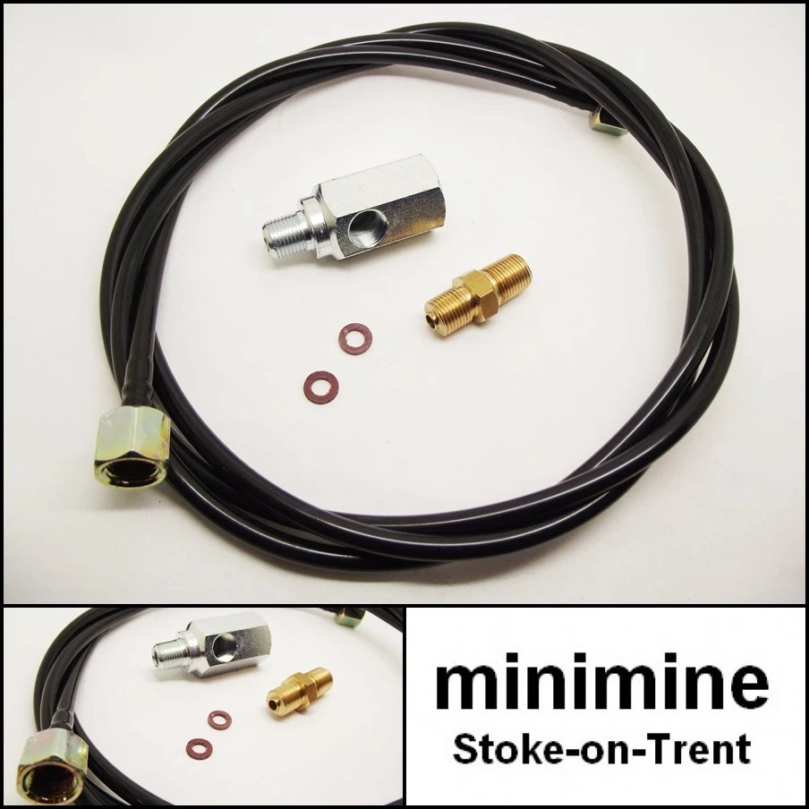 Classic Mini Oil Pressure Gauge Kit INC Nylon Pipe T-Piece Adaptor rover S minor - Image 1 of 1