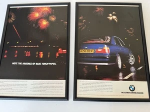 FRAMED Original 1993 E34 BMW M5 Saloon Magazine Advert Poster Man Cave Wall Art - Picture 1 of 3