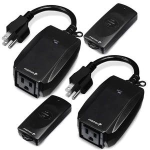 Remotely Control Your Lights: 2 Pack Heavy Duty Weatherproof Electrical Outlets - Picture 1 of 10