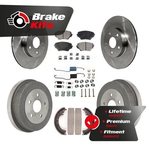 Front Rear Disc Brake Rotor Ceramic Pad Drum Kit (7Pc) For 2001-2002 Toyota RAV4 - Picture 1 of 1