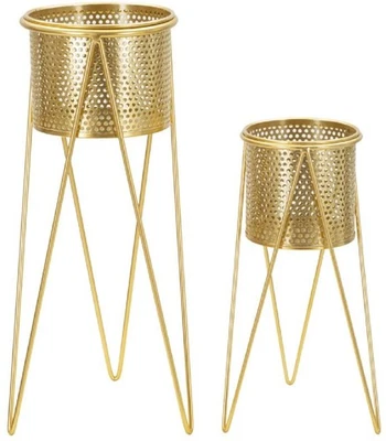 Mauro Ferretti Blumenständer Glat 2er-Set 21x20x46 und 18x18x32 cm gold - Bild 1 von 4