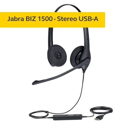Jabra BIZ 1500 MS USB-A DUO USB Headset für PC Laptop Home Office