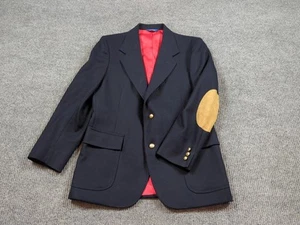 Pendleton Blazer Men 40R Black Virgin Wool Jacket USA Sport Coat Damage Business - Picture 1 of 13