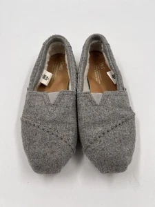 Zapatos sin cordones Toms Alpargata grises de lana sintética forrados de piel para mujer talla 6 - Imagen 1 de 7