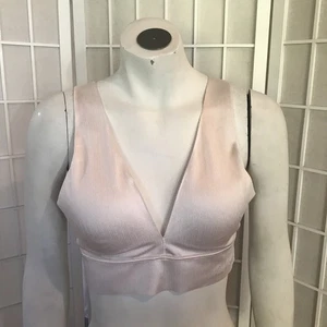 Vince Camuto Satin Shimmer Bralette Bra Women L Pink Removable Pads Wireless - Picture 1 of 9