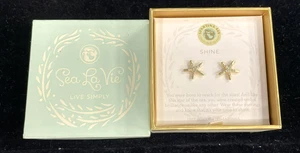 Spartina 449 - Sea La Vie Stud Earrings - Shine/Starfish Gold New in box - Picture 1 of 3