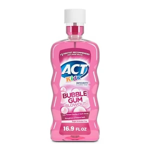 ACT Kids Anticavity Fluoride Mouthwash, Sugar & Alcohol Free Mouth Rinse Stre... - Picture 1 of 8